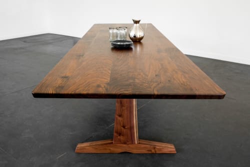 120" Columbia Trestle Dining Table in Oregon Black Walnut | Tables by Studio Moe