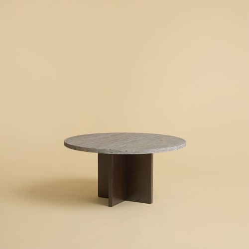 Grey Marble and Oak Coffee Table - TINIAN by Lebanto | Tables by Lebanto