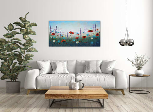 Summer Evening original floral painting on canvas | Paintings by Amanda Dagg
