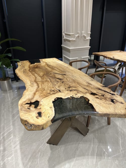 Custom Epoxy Resin Dining Table Clear Epoxy by Tinella Wood