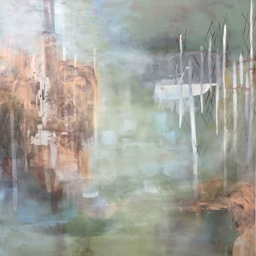 on the river 4 | Oil And Acrylic Painting in Paintings by Juanita Bellavance