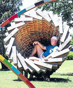 Vortex | Public Sculptures by Dave Fowell | Eggsentric Cafe And Restaurant in Cooks Beach