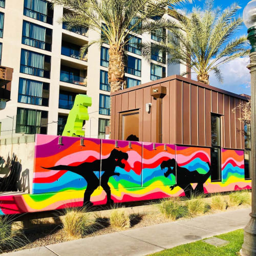 T Rex mural | Murals by Shaggy | FOUND:RE Phoenix Hotel in Phoenix
