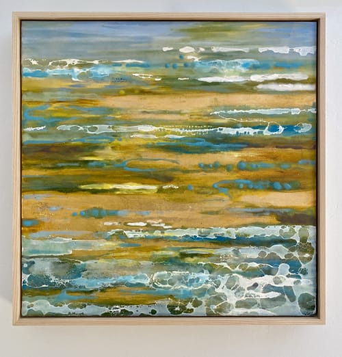 Gold Reflection, encaustic painting | Paintings by Tania D