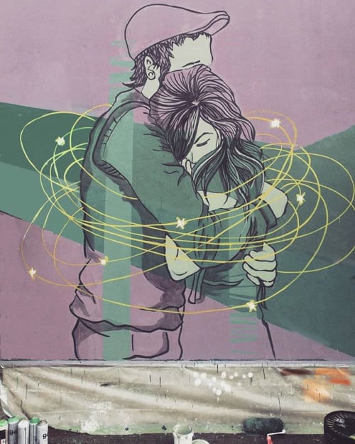 The box - Super quick personal mural | Street Murals by Stefania Gallina - MAPU Lab