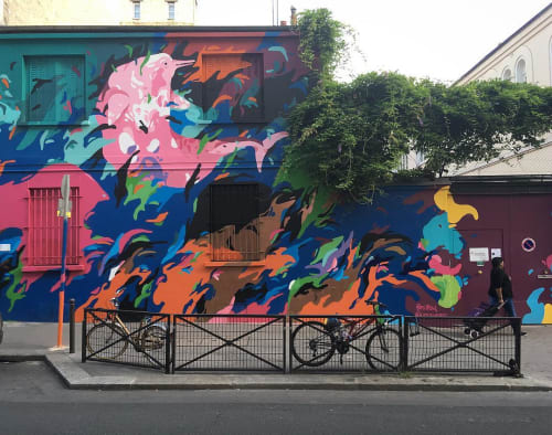 Boto Rosa in Paris | Street Murals by Felipe Yung (Flip)