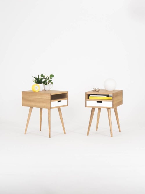Pair Of Mid Century Modern Nightstand White Oak Finish By Mo Woodwork Seen At Stalowa Wola Stalowa Wola Wescover