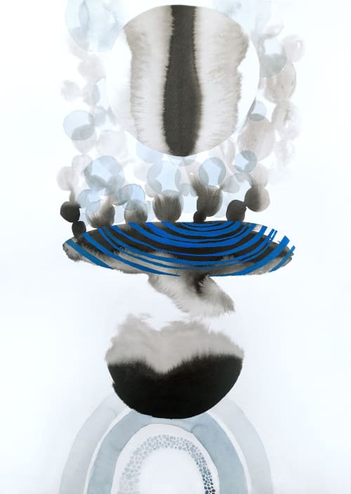 Stellar dynamics, original ink painting on paper | Watercolor Painting in Paintings by Valeria Kondor