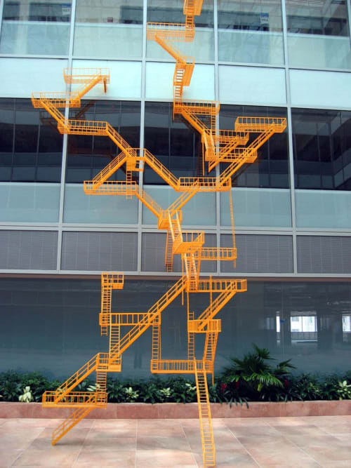 Second Means of Egress installation | Sculptures by Amuneal | Clarion Partners in Washington