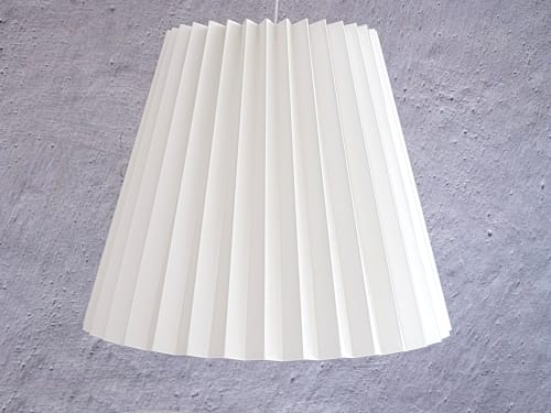 Empire pleated lampshade, origami, modern, paper | Pendants by Studio Pleat