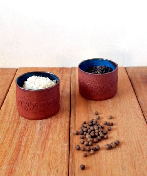 Salt & Pepper Set, Ceramic Salt and Pepper Cellars | Serveware by ShellyClayspot