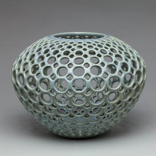 Lace Orb- Blue/Green | Sculptures by Lynne Meade