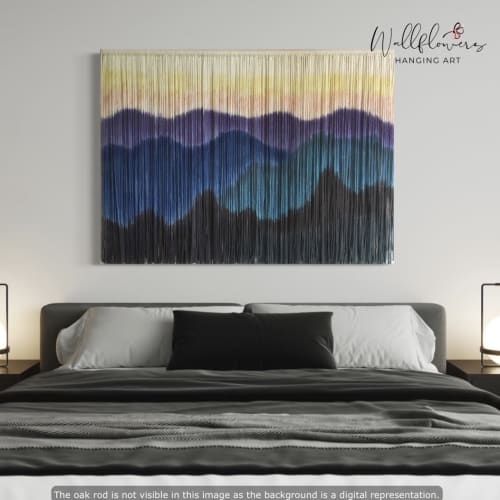 BLUE RIDGE Mountain Art, Fiber Art Wall Hanging Handmade | Macrame Wall Hanging in Wall Hangings by Wallflowers Hanging Art