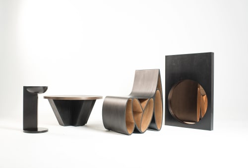 Sia Table, Venus Table, Loop Chair, Mars Mirror | Chairs by Jason Mizrahi | Private Residence, Hollywood Hills in Los Angeles