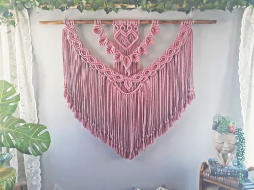 Large Shell Pattern Macrame Wall Hanging for Home Decor | Macrame Wall Hanging by Desert Indulgence | Desert Indulgence in Golden Valley