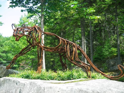 Catamount Large Scale steel sculpture | Public Sculptures by Wendy Klemperer Art Inc | Wildflower Sculpture Park in South Orange