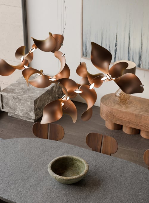 Dune 8 Cluster in Metallic Tones Pendant Light | Chandeliers by MOSS Objects