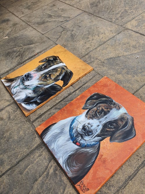 Two good boys | Paintings by Manabell | Private Residence - Waiku, New Zealand in Waiuku