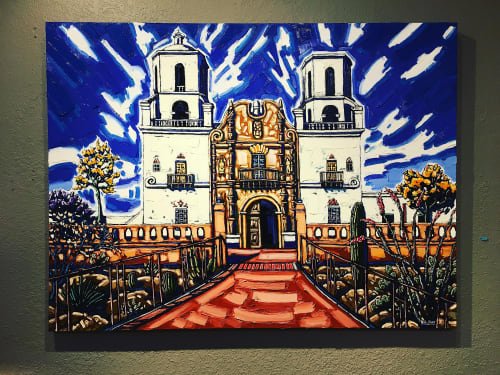 "On the Wings of the Sky, San Xavier" | Paintings by Neil Myers Art | Cobalt Fine Arts Gallery in Tubac