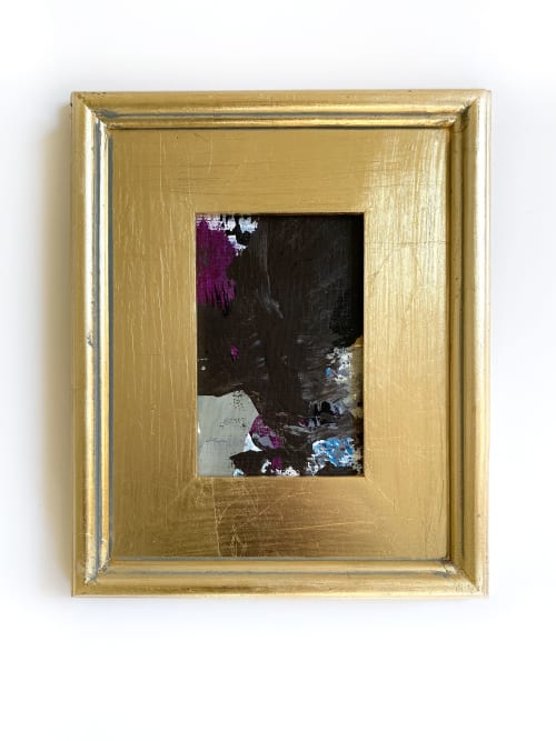 'Raspberry Truffle' Framed Mini Painting | Oil And Acrylic Painting in Paintings by Jessalin Beutler