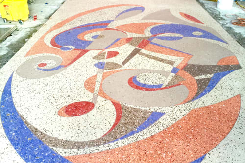 Terrazzo Floor | Public Mosaics by Murals by Georgeta (Fondos) | Lauderhill Performing Arts Center in Lauderhill