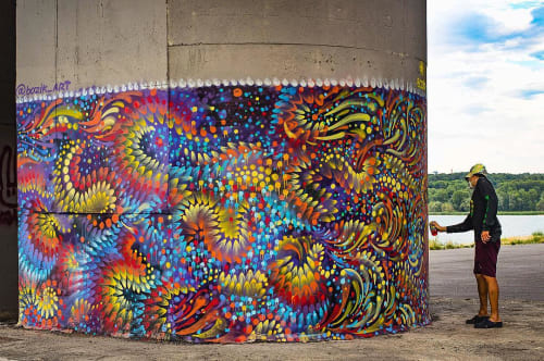 Millennium Bridge Mural | Street Murals by Bozik Art | Millennium Bridge in Kazan