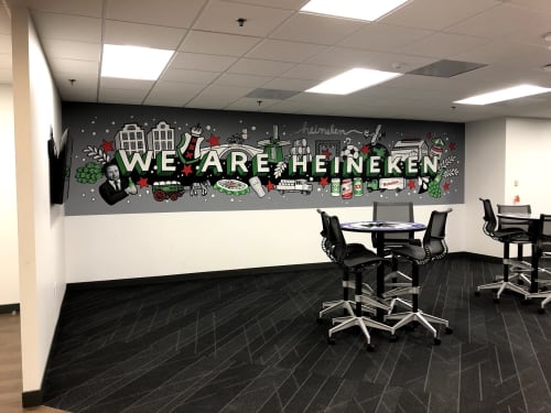 We Are Heineken Mural | Murals by Mari Pohlman | Urban towers in Irving