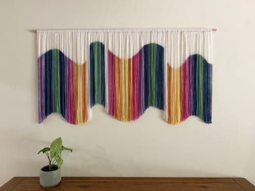 CANDY AURORA Rainbow Multicolor 3D effect Wall Tapestry | Macrame Wall Hanging in Wall Hangings by Wallflowers Hanging Art