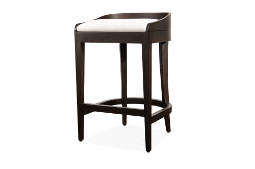 Exotic Wood Counter Stool in Leather by Costantini | Chairs by Costantini Design
