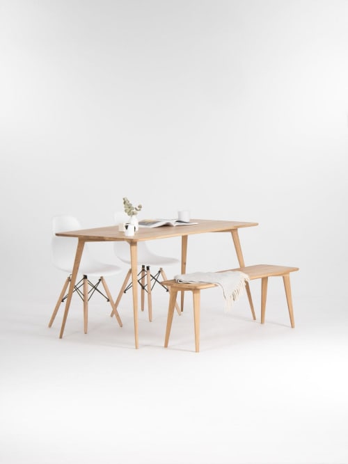 Dining table with bench, dining table set made of solid oak | Tables by Mo Woodwork