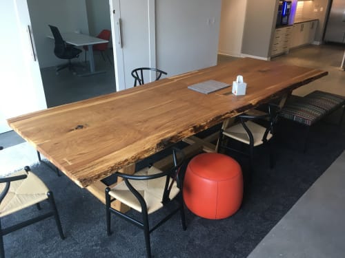 White Oak Table and Stump Art Installation | Tables by Carolina Urban Lumber | Little Diversified in Charlotte