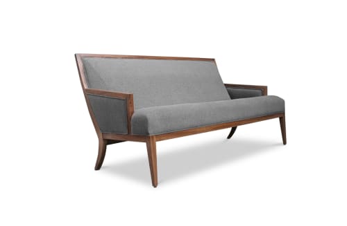 Belgrano Contemporary Rosewood COM Settee, Customizable | Couch in Couches & Sofas by Costantini Design