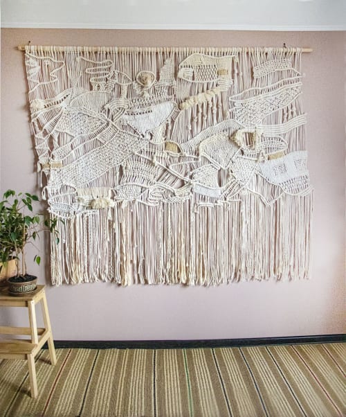 IMAGINE Large Abstract Macrame & Weaving Wall Hanging | Macrame Wall Hanging by Vila Vera