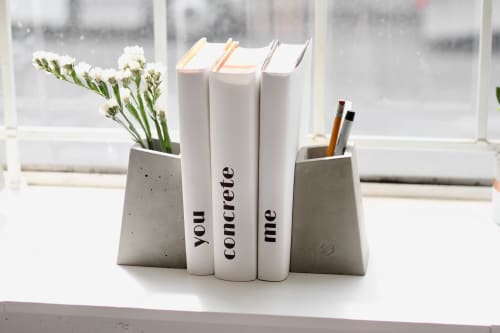 Angled Vase Bookends | Vases & Vessels by You Concrete Me | Edgewood Tahoe in Stateline