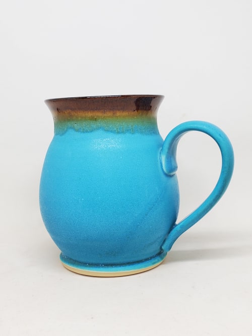 Turquoise Handled Mug | Cups by Penny Lane Pottery