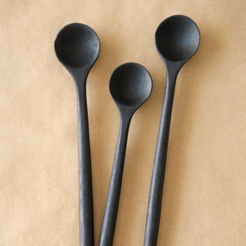 Handcarved Charred Big Coffee Spoon | Utensils by Creating Comfort Lab