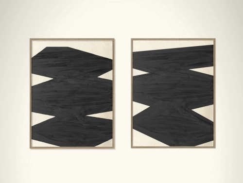 "Affirmations Black No. 1" - Set of Two | Paintings by Nicolette AtelierFall Foliage Panoramic Mural