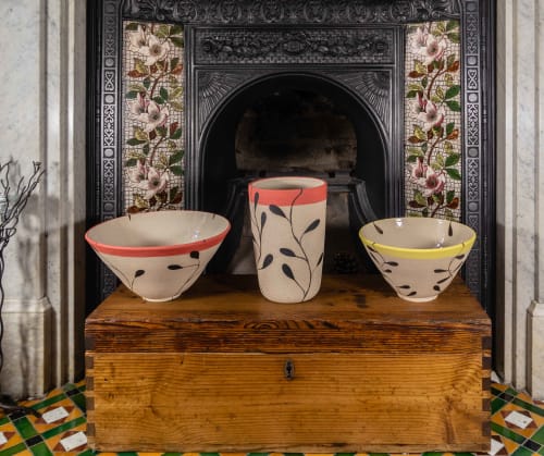 Large stoneware vessel in 'Foliage' design | Vases & Vessels by Kyra Mihailovic Ceramics