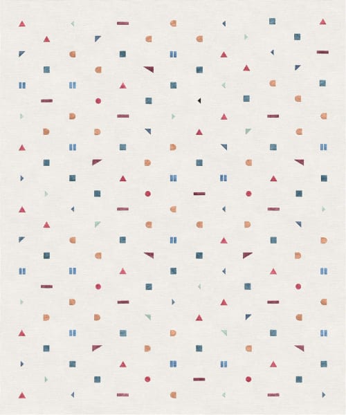 Rug Elementi Bianco hand-knotted light kids | Area Rug in Rugs by Atelier Tapis Rouge