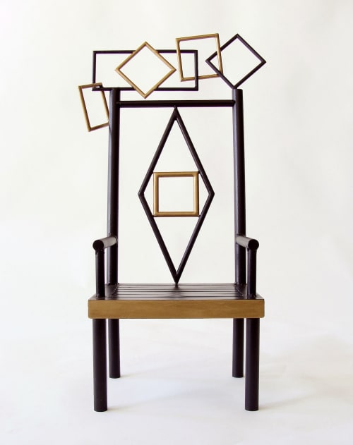 Gold Diamond Throne | Accent Chair in Chairs by Michelle Greene