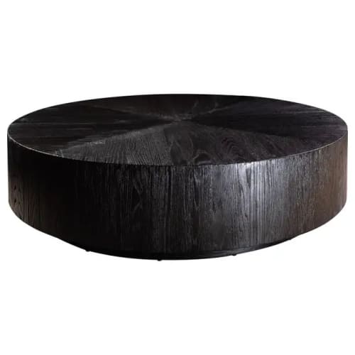 Segmented Round Black Oak Coffee Table | Tables by Aeterna Furniture