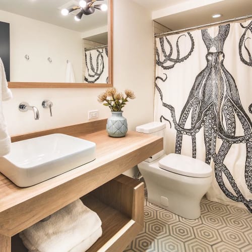 72" Octopus Shower Curtain | Curtains & Drapes by Thomas Paul