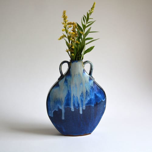 Flask Vase in Laurel | Vases & Vessels by Keyes Pottery | Private Residence in Marshall