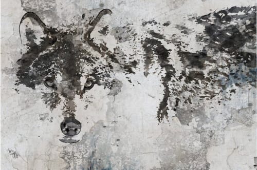 Wolf Canvas Painting | Oil And Acrylic Painting in Paintings by Irena Orlov