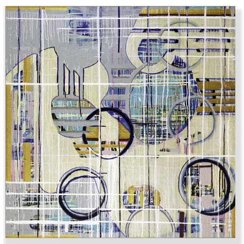 Urban Grid Number 5 | Oil And Acrylic Painting in Paintings by Kari Souders | La Maison Apartments in Wayne