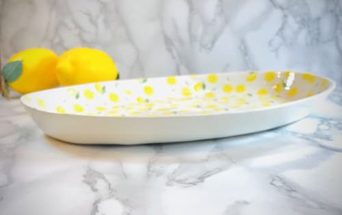 Lemon Serving Plate | Serving Tray in Serveware by Nori’s Wishes Studio