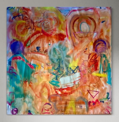 Embracing the Unknown | Oil And Acrylic Painting in Paintings by Gaby Castro Joffroy