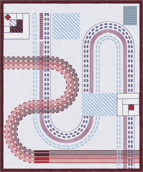 Colorful rug Modern Geometric Pattern - Abstraction III.V | Small Rug in Rugs by Atelier Tapis Rouge