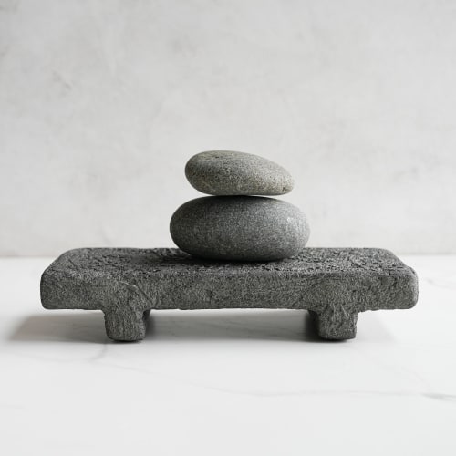 Large Shelf Riser in Textured Stone Grey Concrete | Decorative Tray in Decorative Objects by Carolyn Powers Designs