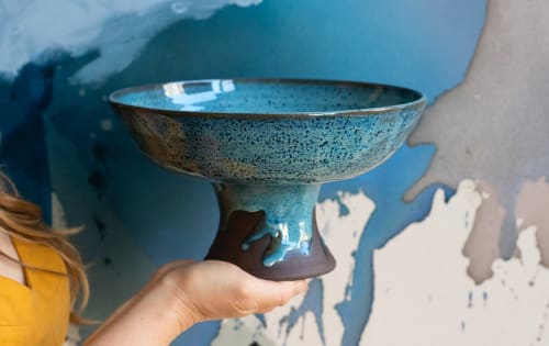 Azure Pedestal Bowl | Serveware by Erin Hupp Ceramics